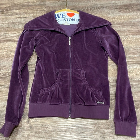 Hali Bob Purple Velvet Zip-Up - XS