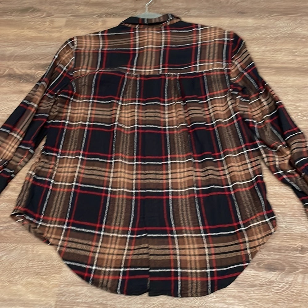 BEACHLUNCHLOUNGE Women’s Half-Button Up Flannel - S/M