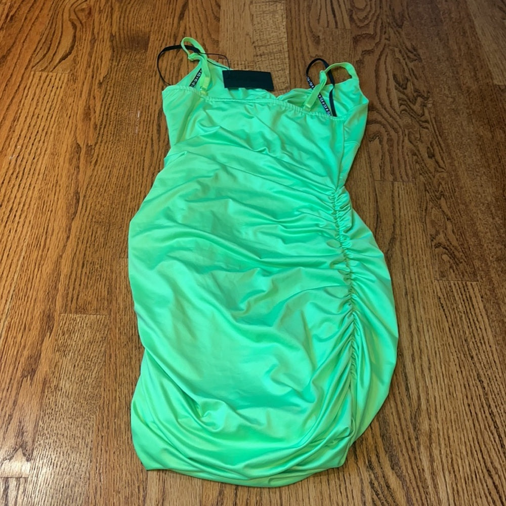 NWT Katie J NYC Junior’s Neon Green Tight Dress Size S