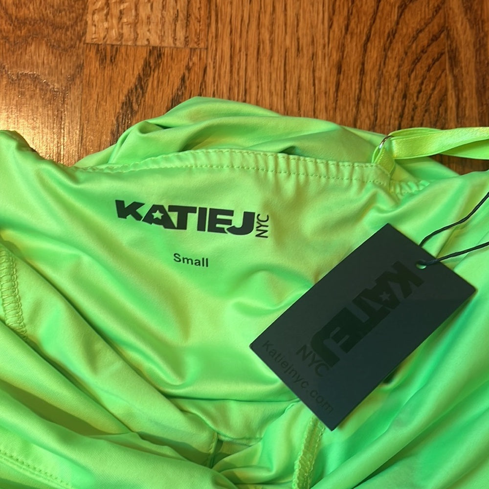 NWT Katie J NYC Junior’s Neon Green Tight Dress Size S