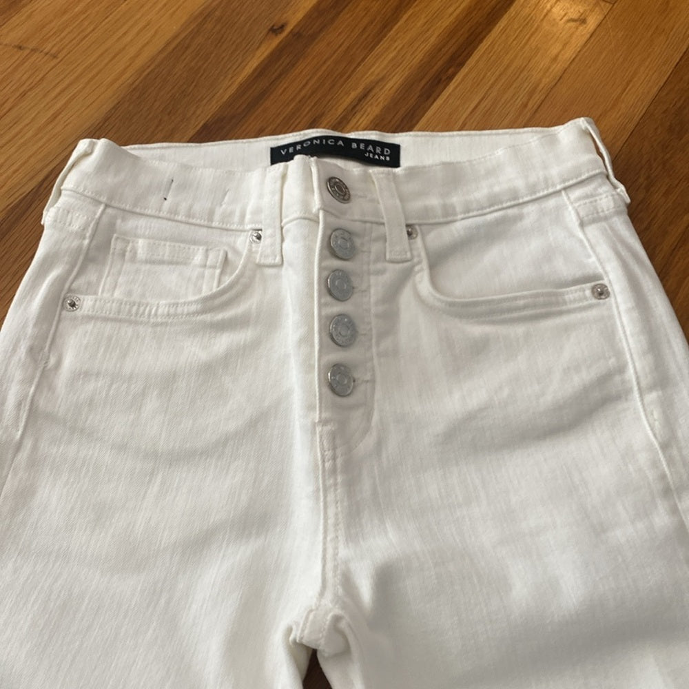 Veronica Beard Women’s White Debbie Ankle Skinny High Waisted Jeans Size 27