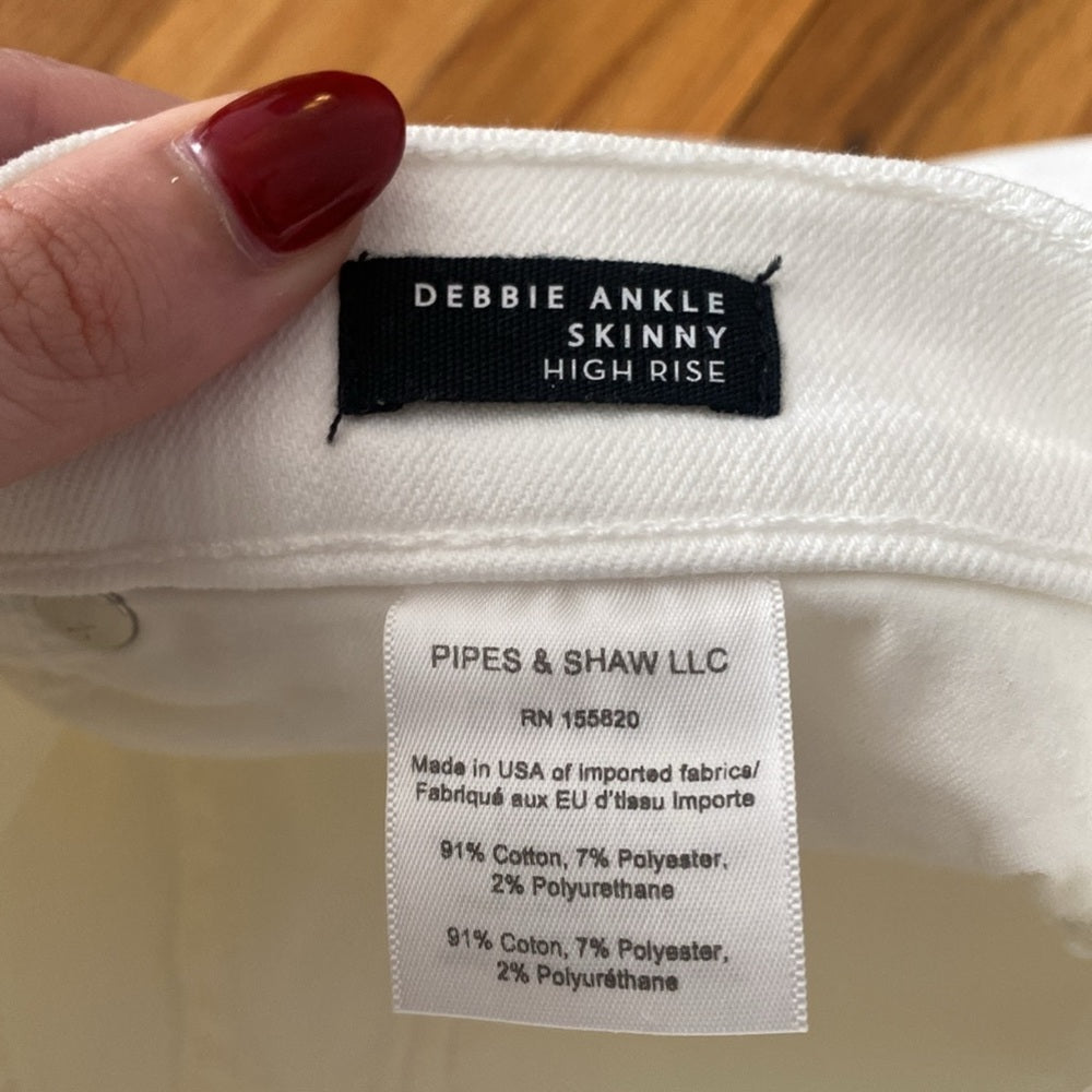 Veronica Beard Women’s White Debbie Ankle Skinny High Waisted Jeans Size 27