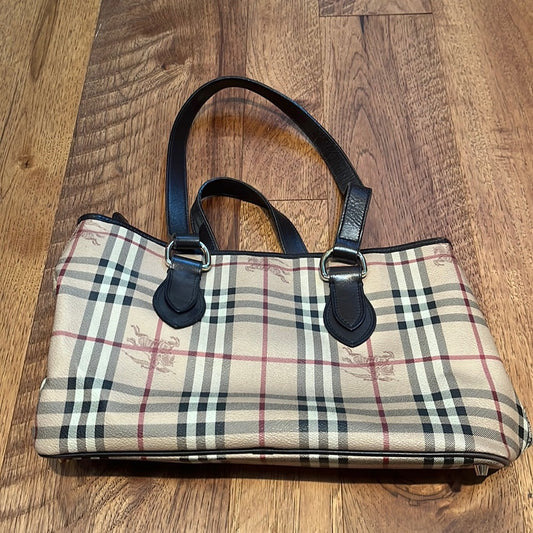 Burberry Woman’s Tan Plaid Shoulder Bag