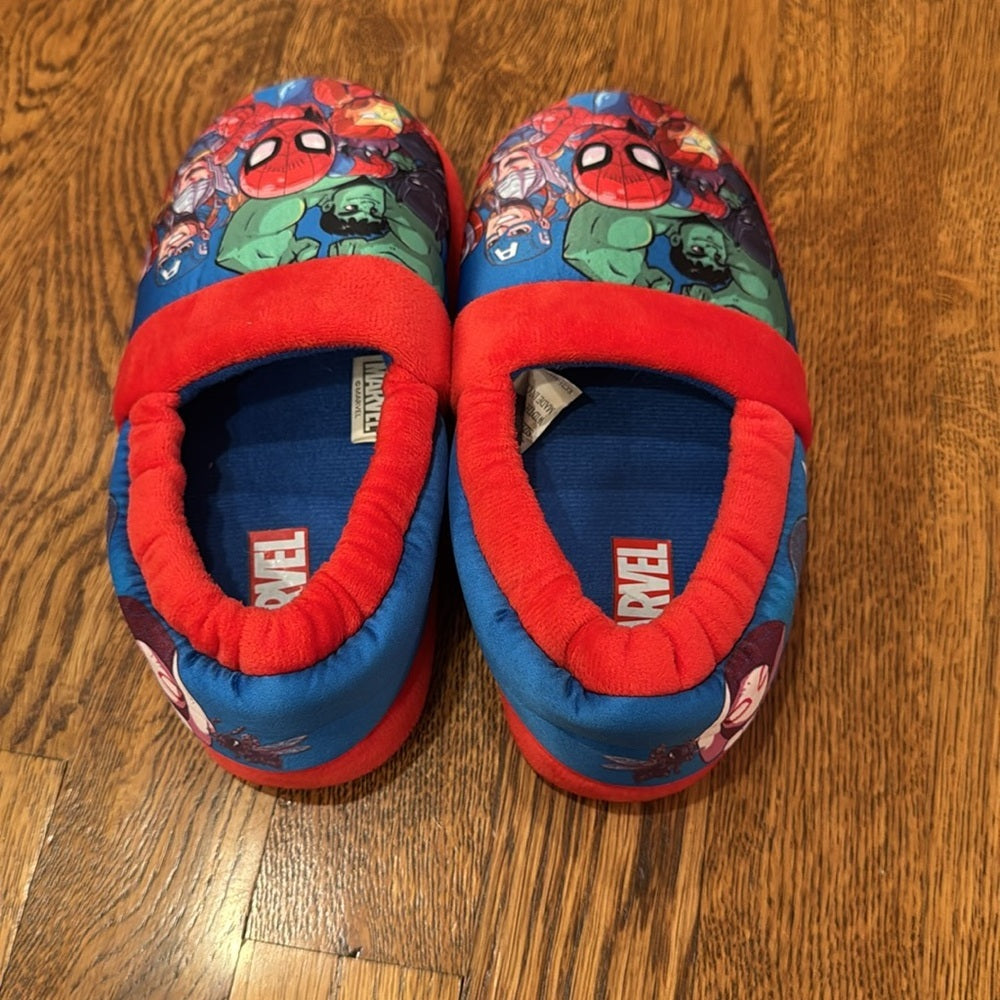 Marvel Superhero Kids Slippers - Red and Blue Size 13/1