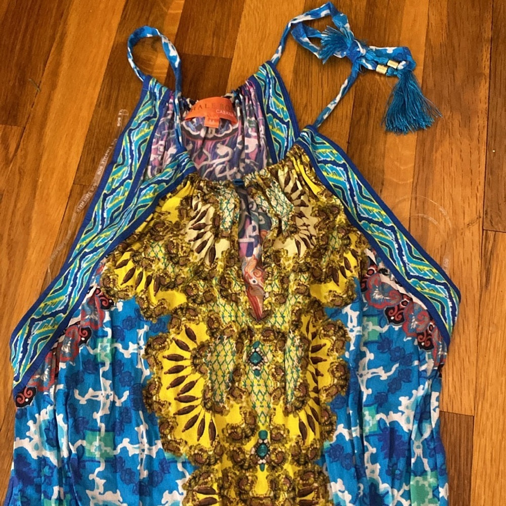 NWT Hale Bob Women’s Multicolored Maxi Dress With Leg Slits Size M