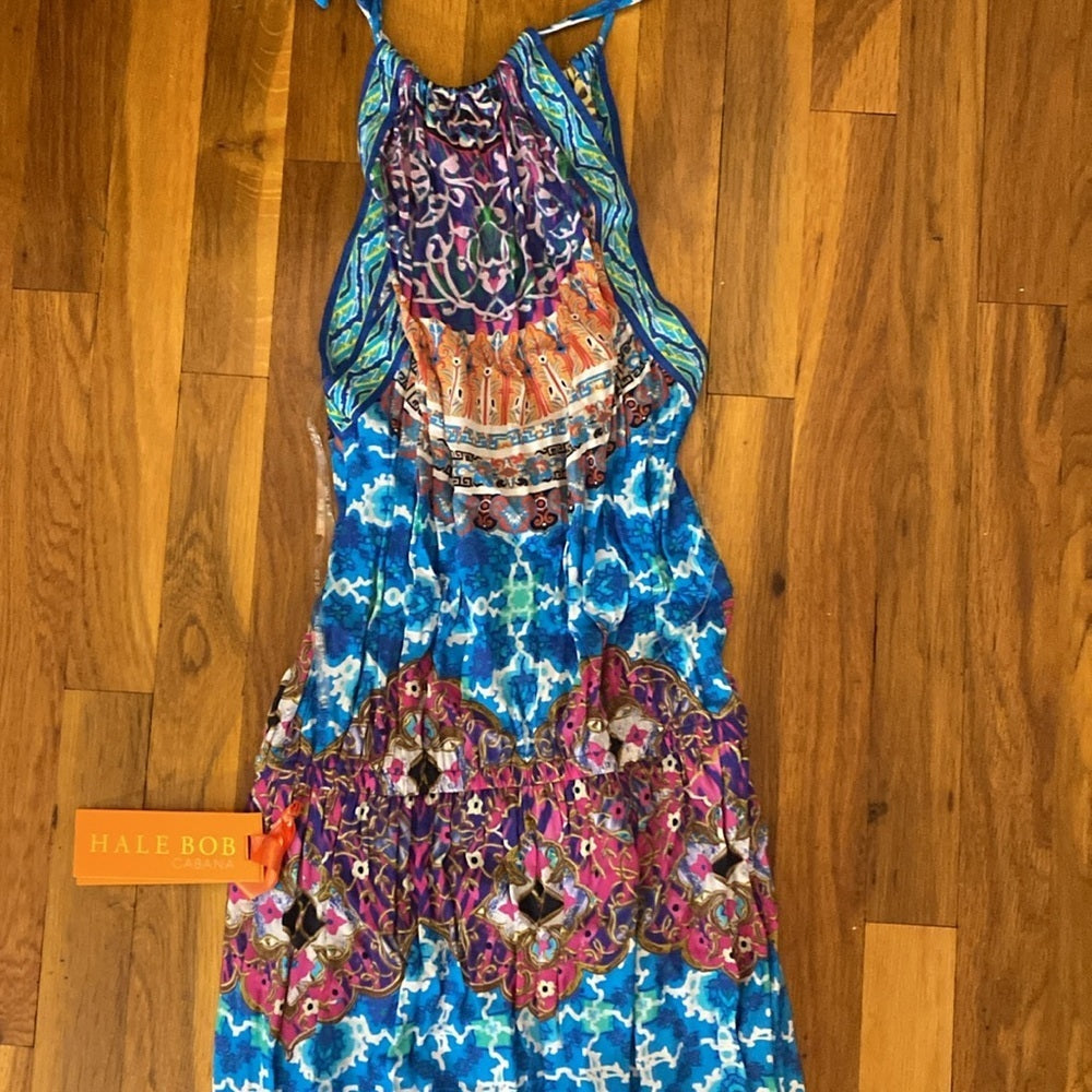 NWT Hale Bob Women’s Multicolored Maxi Dress With Leg Slits Size M