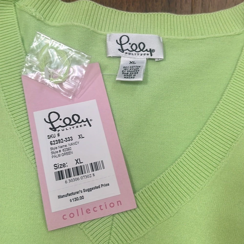 NWT Lily Pulitzer Woman’s Nancy Green Sweater Size XL