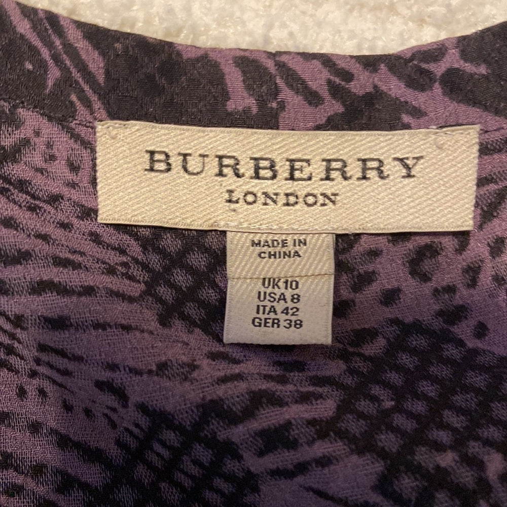Women’s Burberry top. Purple/black. Size 8