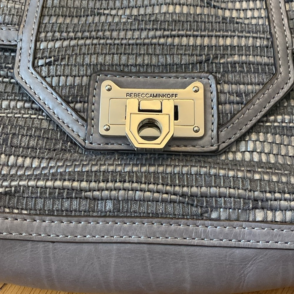 Rebecca Minkoff Gray Textured Shoulder Bag OS