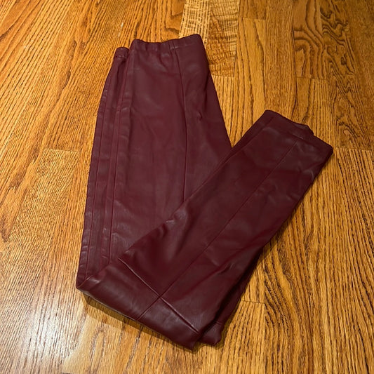Lamarque Woman’s Maroon Leather Pants Size S