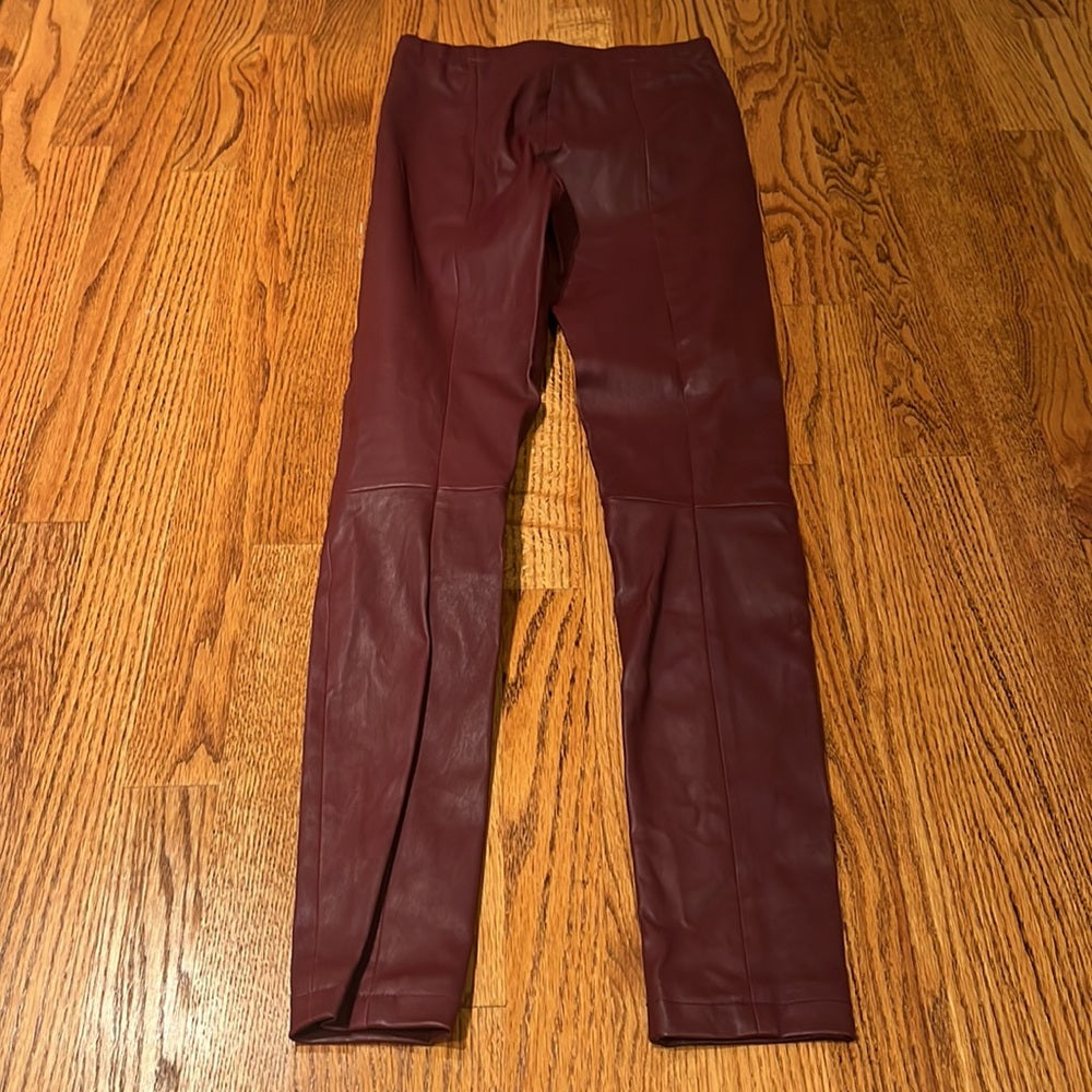 Lamarque Woman’s Maroon Leather Pants Size S