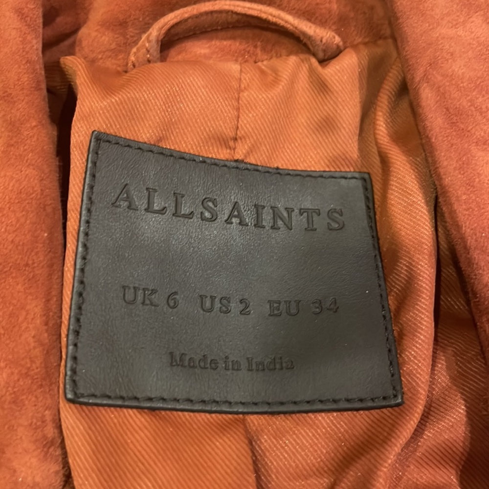 All Saints Woman’a Suede Amber Jacket Size US 2