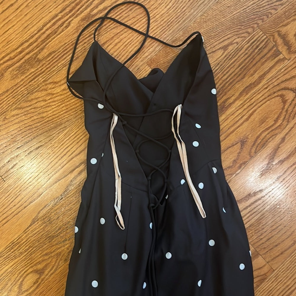 Fame and Partners Woman’s Black Polka Dot Flowy Dress Size US 2