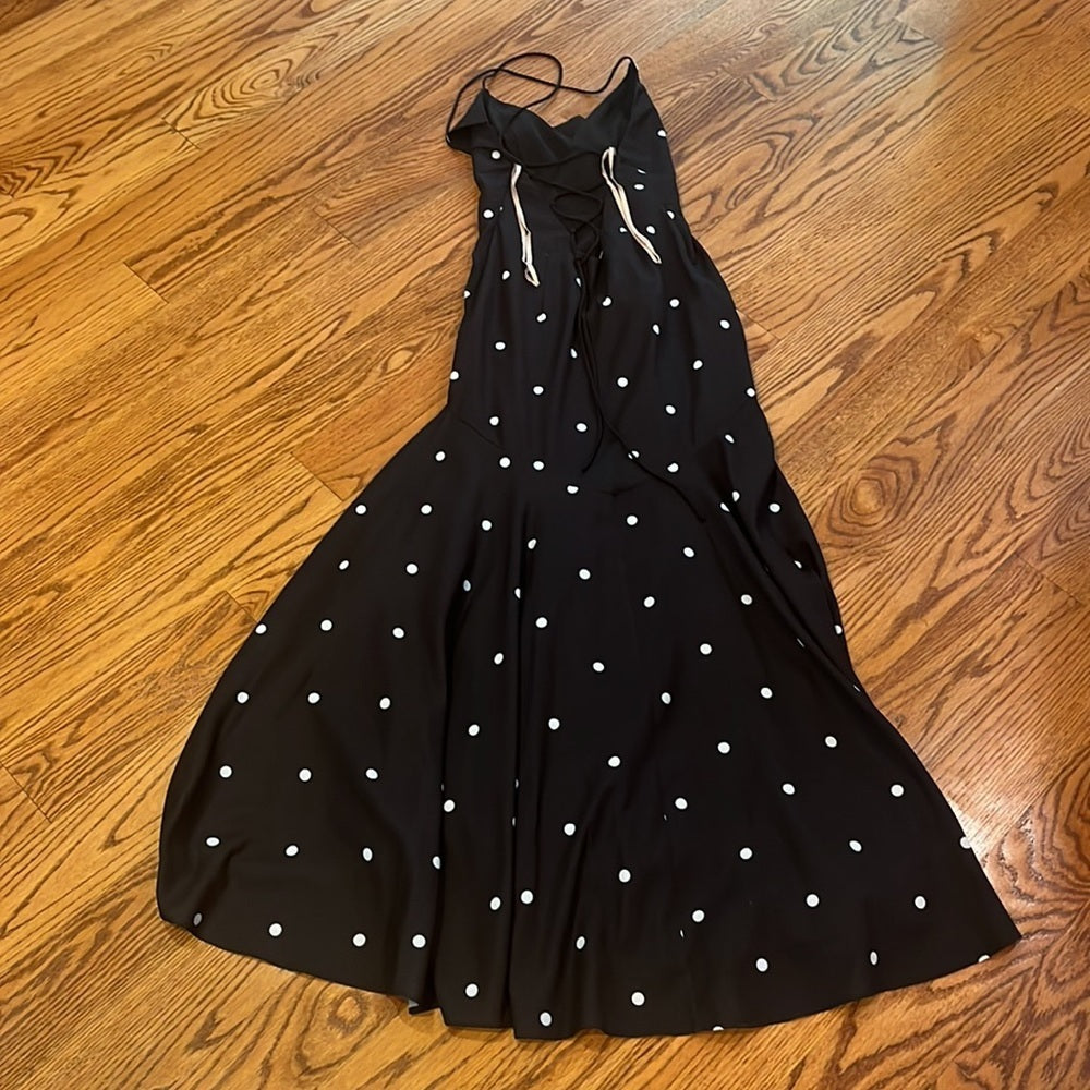 Fame and Partners Woman’s Black Polka Dot Flowy Dress Size US 2