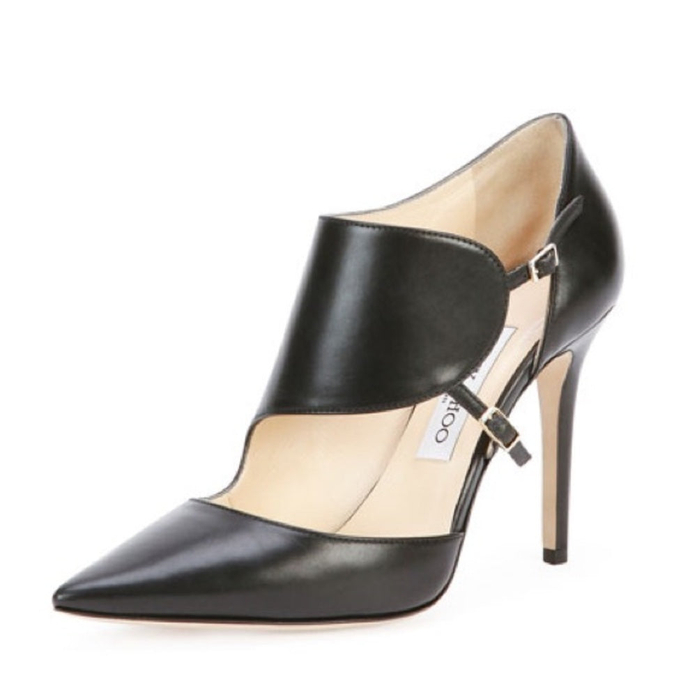 Jimmy Choo Women’s Black Heels With Gold Buckles Size 37