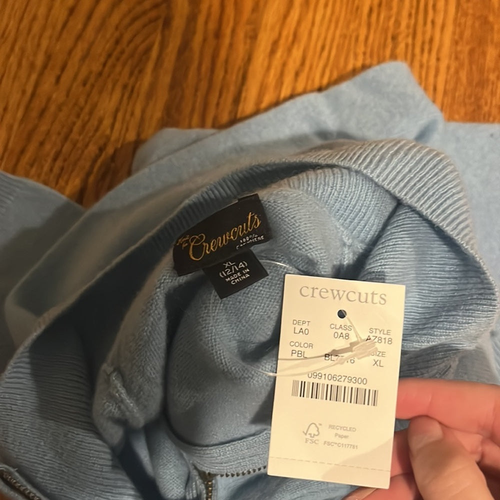 NWT Crewcuts Boy’s Light Blue Sweater Size XL