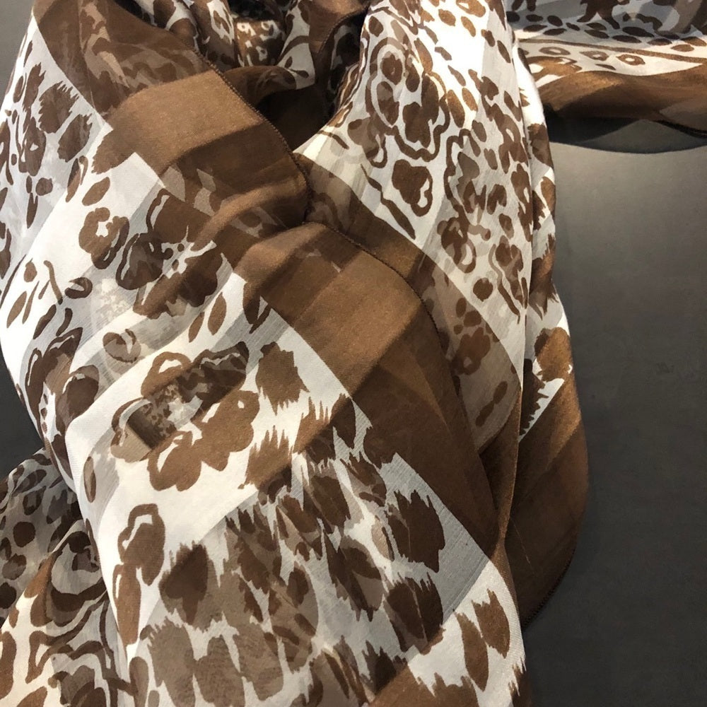 LAFAYETTE 148 Brown and Cream Scarf