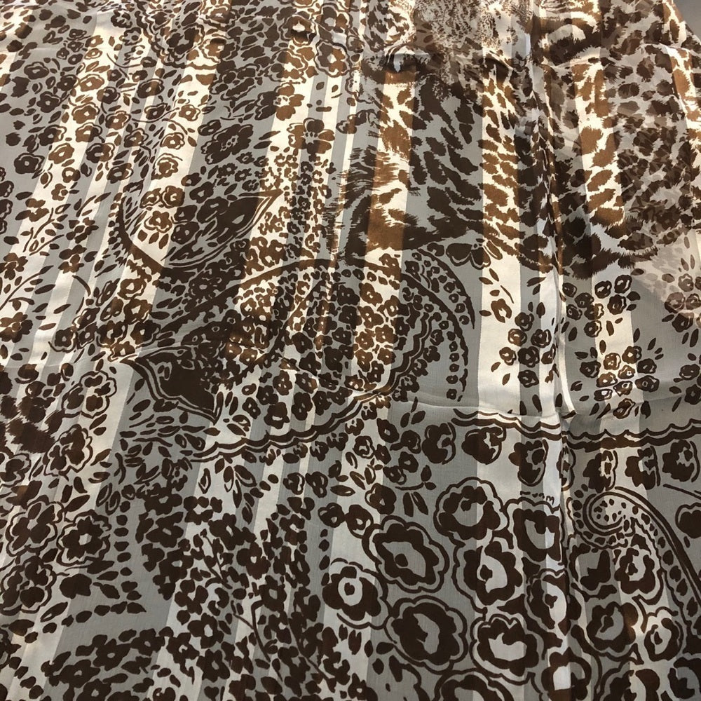 LAFAYETTE 148 Brown and Cream Scarf