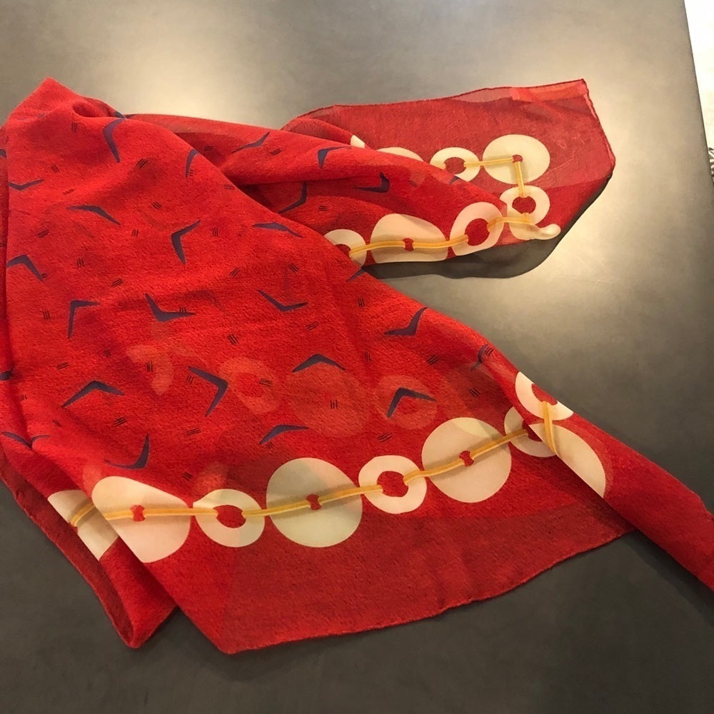 BVLGARI Red Square Scarf 34x34