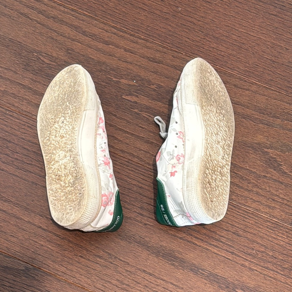 Golden Goose Women’s Floral Sneakers - White and Pink Size 37/7