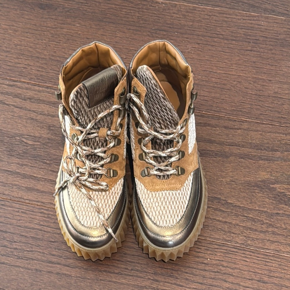 Voile Blanche Eva Hike High-Top Sneakers in Brown and Tan Size 37/7