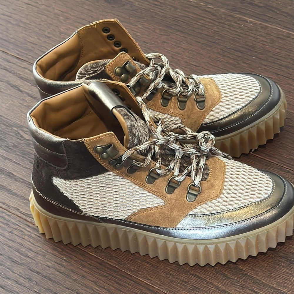 Voile Blanche Eva Hike High-Top Sneakers in Brown and Tan Size 37/7