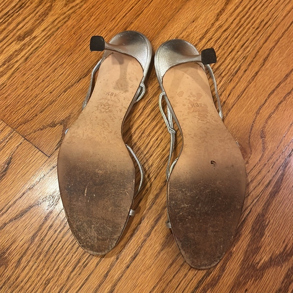 Manolo Blahnik Woman’s Silver Heels Size 40.5