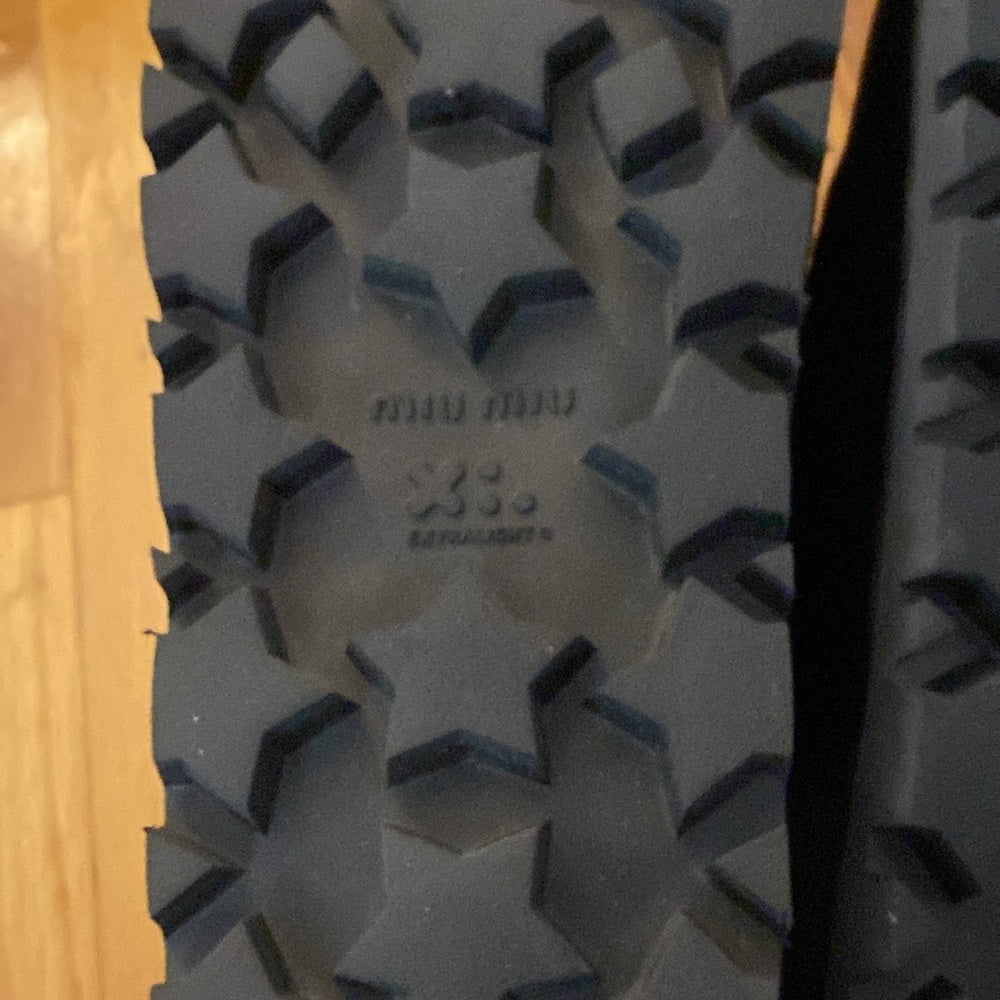 Miu Miu Women’s Black Sandals With Rhinestone Detailing Size 36.5