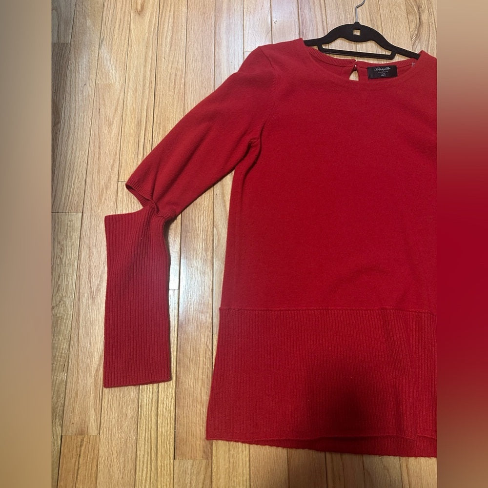 Christopher Fischer Red Long Sleeve Cashmere Sweater Size Medium