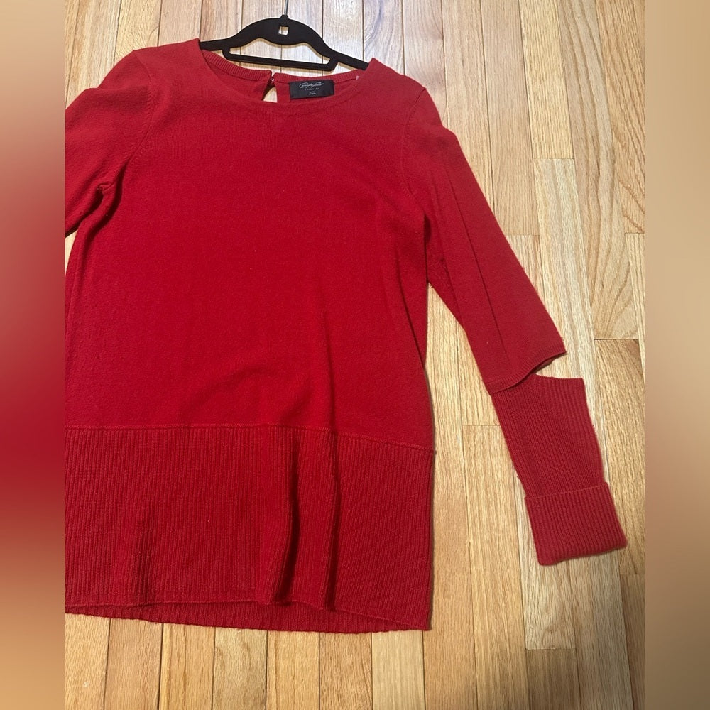 Christopher Fischer Red Long Sleeve Cashmere Sweater Size Medium