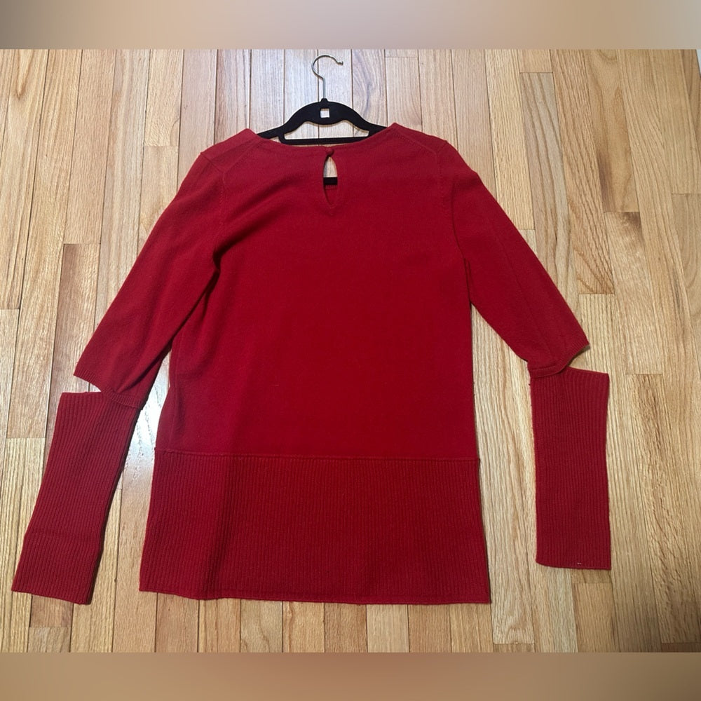 Christopher Fischer Red Long Sleeve Cashmere Sweater Size Medium