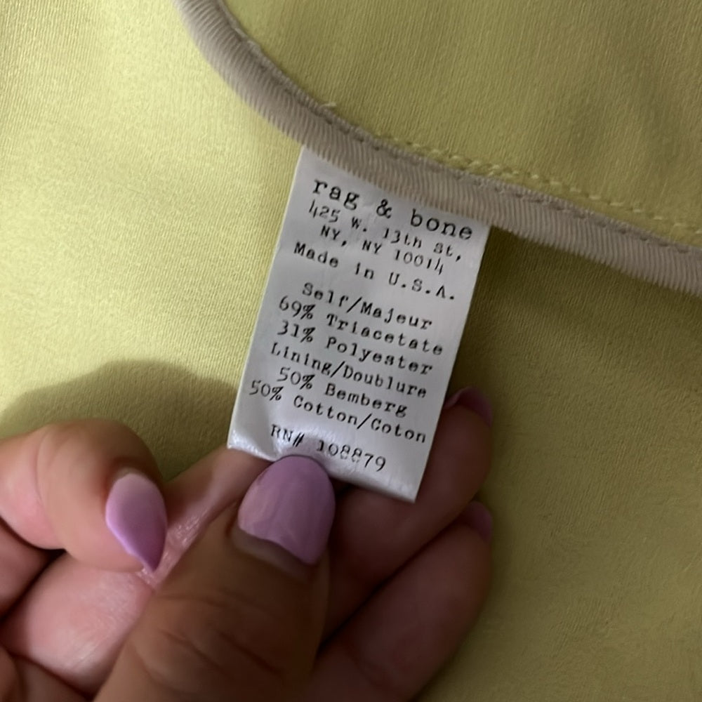 Rag & Bone Women’s Yellow Blazer Size 6