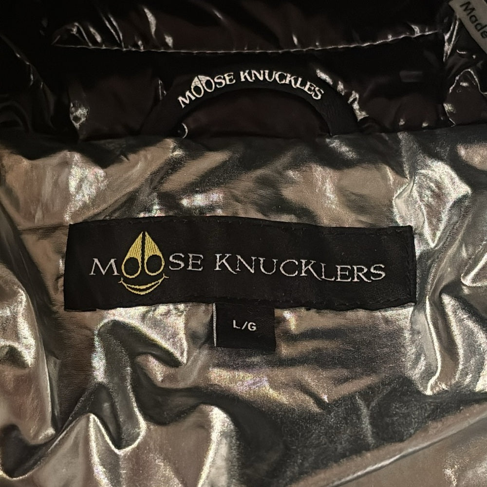 Moose Knucklers Kids Silver Puffer Jacket Size L