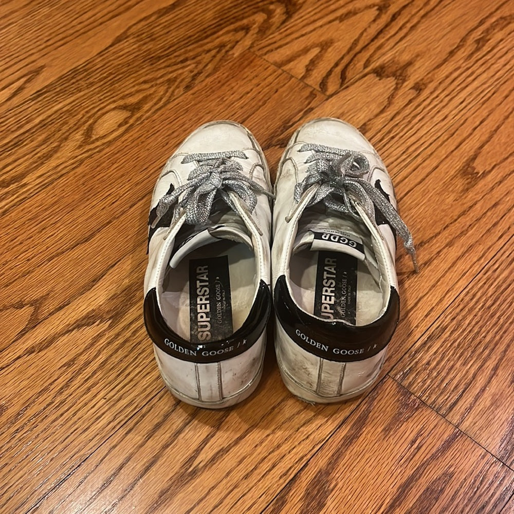 Golden Goose Woman’s White and Black Sneakers Size 35