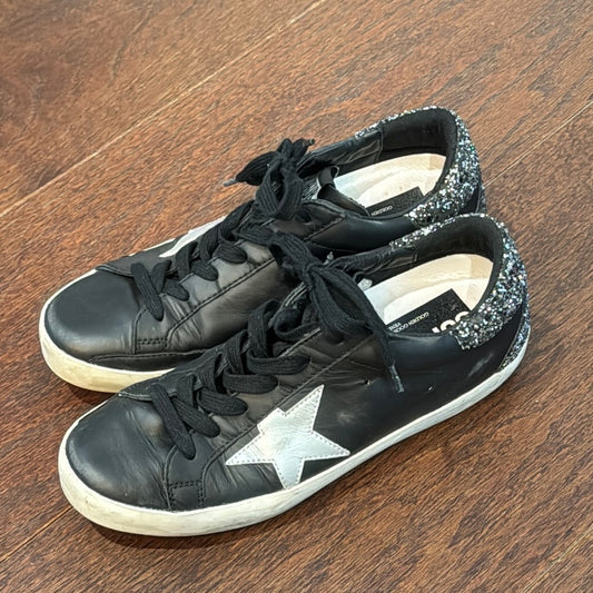 Golden Goose Women’s Black Sneakers with Silver Star Size 37/7