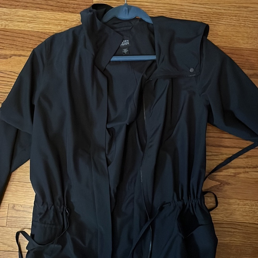 Eileen Fisher Woman’s Black Rain Jacket Size S