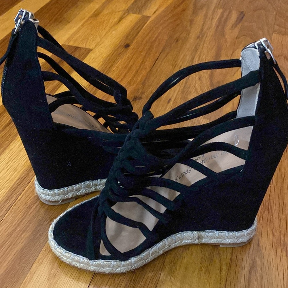 Jean-Michel Cazabat Women’s Black Wedge Heels Size 37