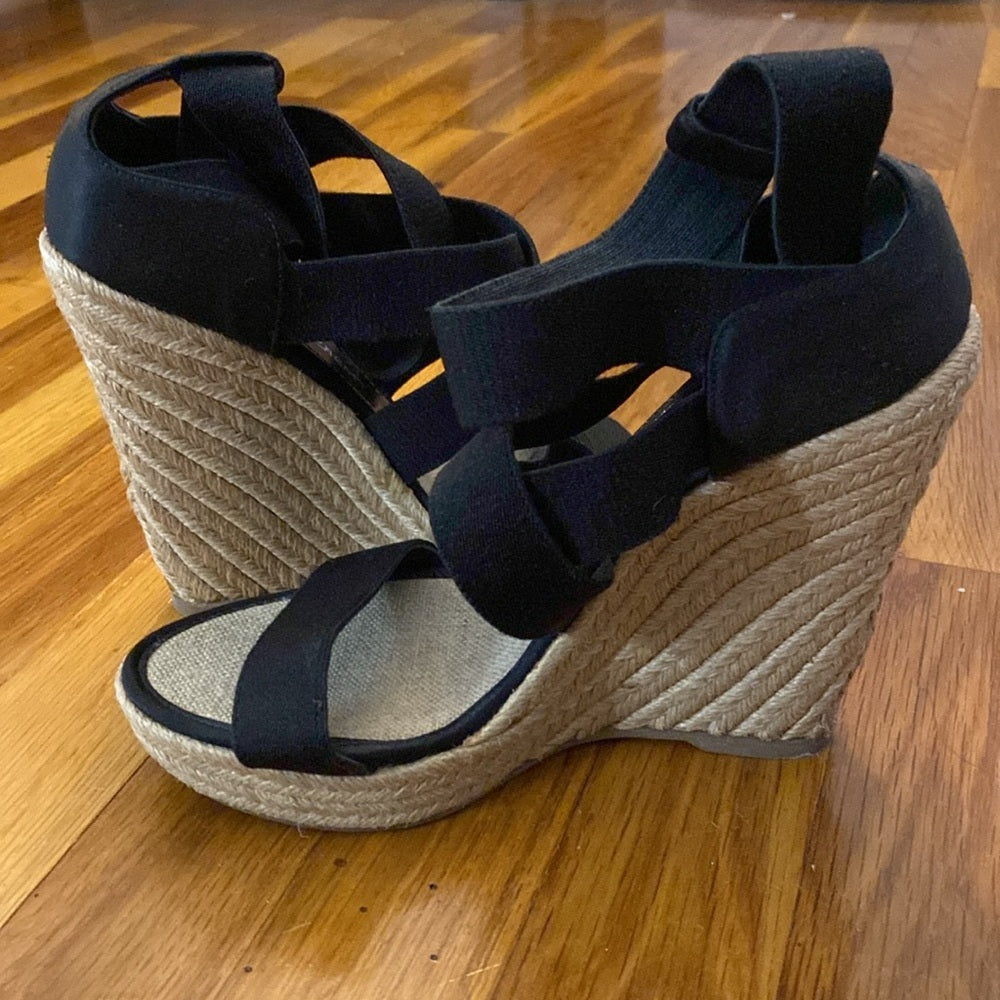 Jean-Michel Cazabat Women’s Black Wedge Heels Size 37