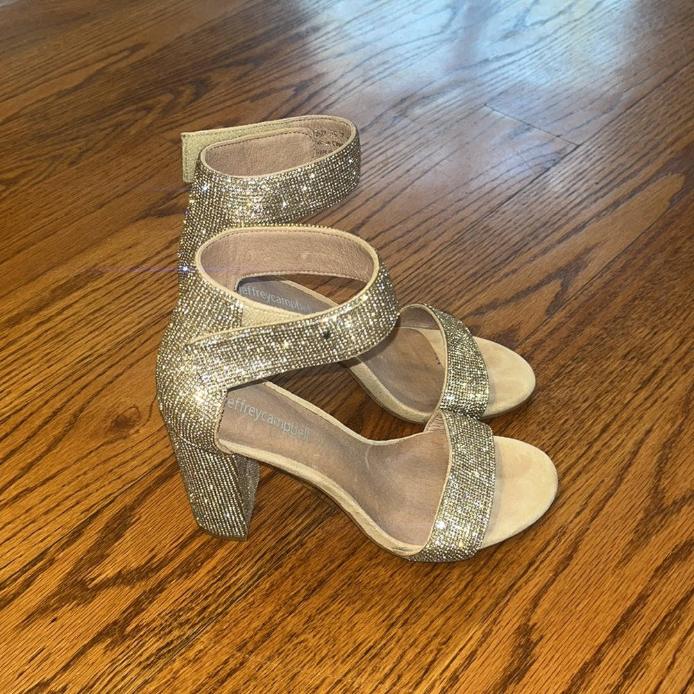 Jeffrey Campbell Woman’s Silver Heels Size 7.5