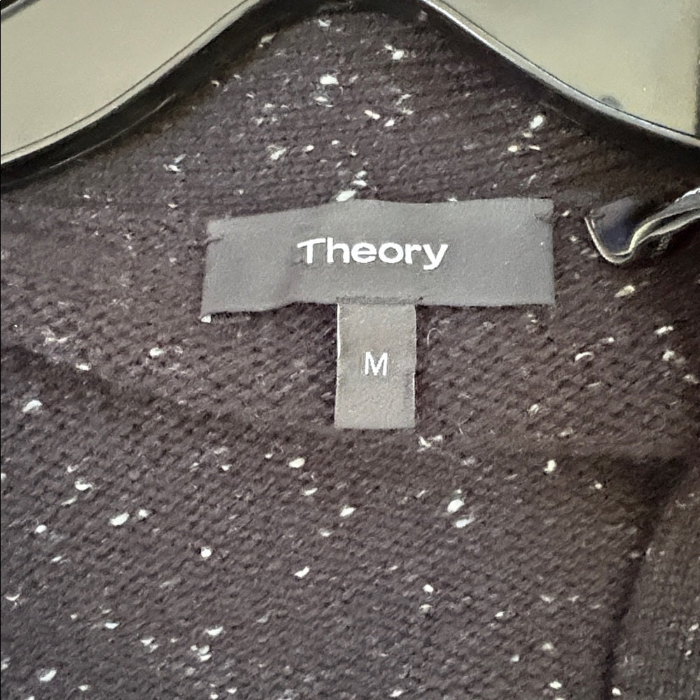Theory Woman’s Black Cashmere Cardigan Size M