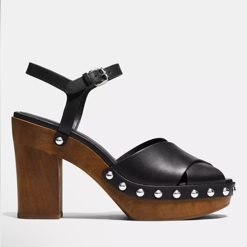 Coach Woman’s Black Viola Soft Vegan Leather Heels Size 8 M