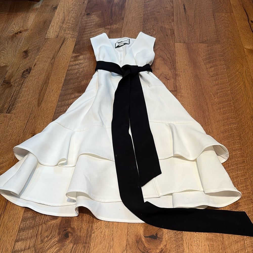 Alexis Woman’s White Dress Black Tie Size XS