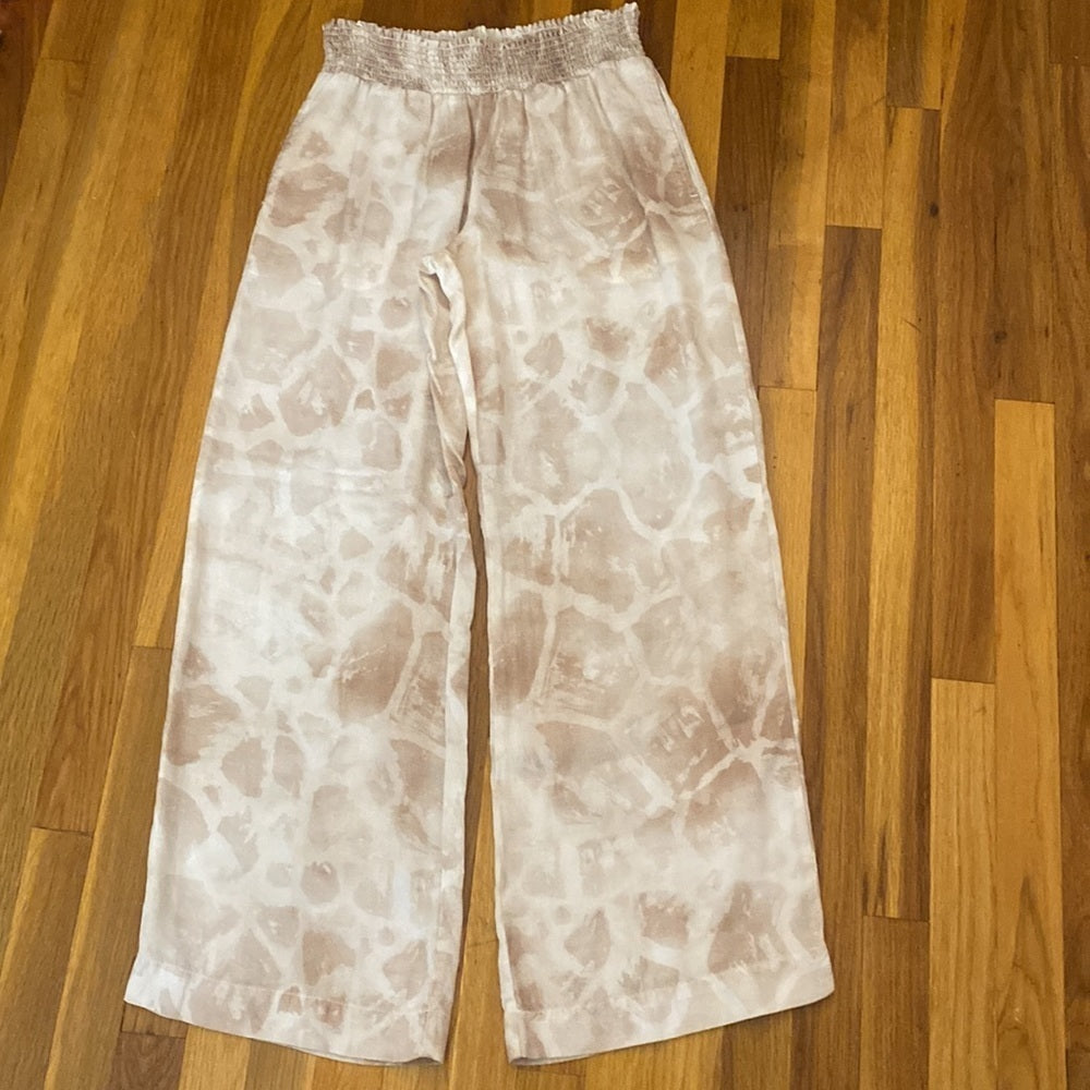 NWT Bella Dahl Women’s Brown and White Wide Leg Pants Size M