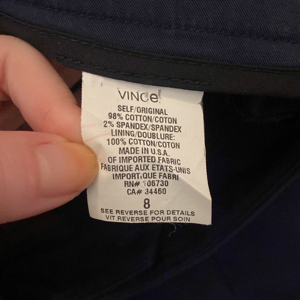 Vince Women’s Navy Blue Trousers Size 8