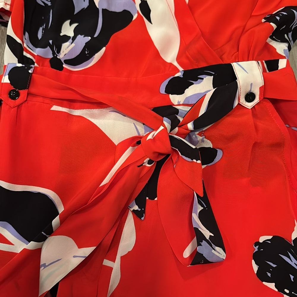 Yumi Kim Women’s Red Romper With Blue And Black Pattern Size XS