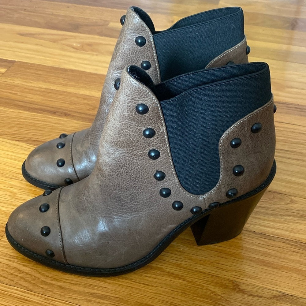 Loeffler Randall Women’s Brown Studded Heeled Boots Size 8