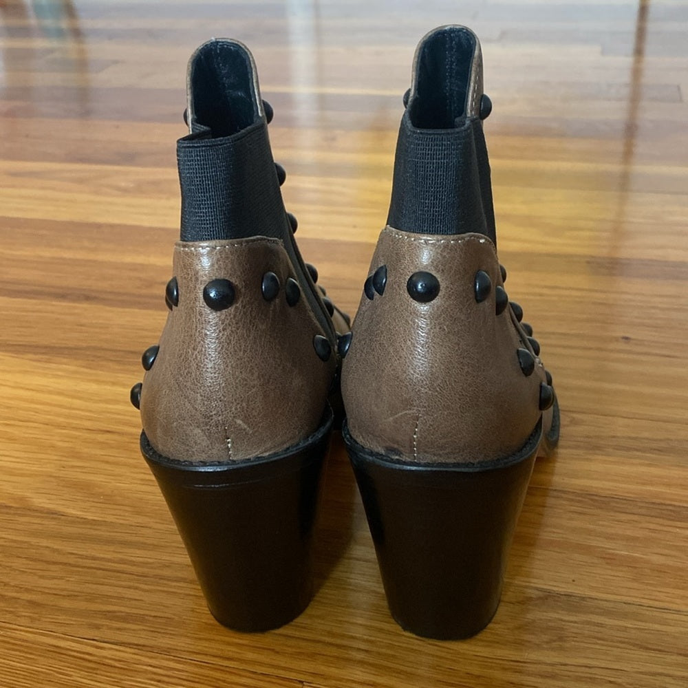 Loeffler Randall Women’s Brown Studded Heeled Boots Size 8