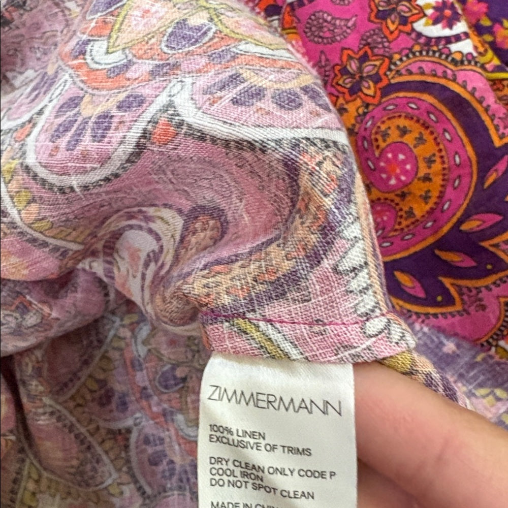 Zimmermann Woman’s Pink and Orange Printed Maxi Dress Size 0