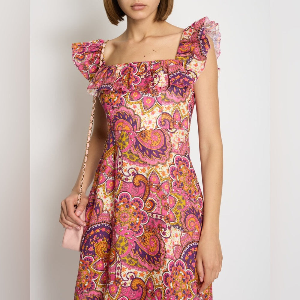 Zimmermann Woman’s Pink and Orange Printed Maxi Dress Size 0