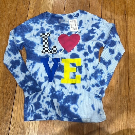 NWT Rock Candy Lester’s Kids Blue Tie Dye Waffle Knit Long Sleeve Size 8